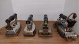 VINTAGE ELECTRIC IRONS SOME WITHOUT CORDS, (1) MAJESTIC, (1) GE,