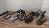 (4) VINTAGE ELECTRIC IRONS, ONE MISSING CORD