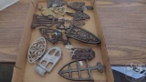 VINTAGE METAL TRIVETS, LARGEST IS ABOUT 8