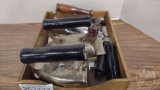 (3) VINTAGE ELECTRIC IRONS, (2) HANDLES, NO CORDS