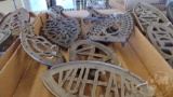 VINTAGE METAL TRIVETS, LARGEST IS 10