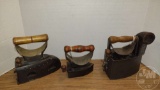 VINTAGE CHARCOAL IRONS WITH HEAT SHIELD, (1) CWS DUDLEY,