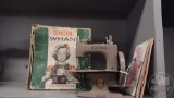 VINTAGE CHILD'S SINGER SEWING MACHINE WITH ORGINAL BOX AND BOOK