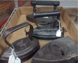 VINTAGE CASTIRON SAD IRON; BELGIUM TEARDROP, AND OTHERS