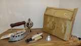 VINTAGE MONTGOMERY WARD GAS IRON WITH BOX AND ACCESSORIES