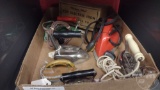 VINTAGE CHILDRENS ELECTRIC IRONS, WOOD AND METAL HANDLES