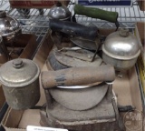 (3) VINTAGE GAS IRONS, COLEMAN, THE MONITOR, ROYAL