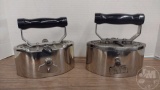 (2) VINTAGE CHARCOAL IRONS