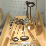 VINTAGE EGG AND MUSHROOM IRONS, HOLDERS