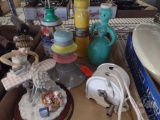 VINTAGE LAUNDRY SPRINKLERS, CLOTHESLINE, FIGURINE