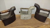 VINTAGE CAST IRON CHARCOAL IRONS