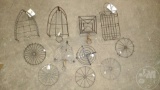 VINTAGE METAL TRIVETS, LARGEST IS ABOUT 10