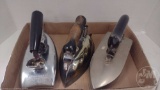 VINTAGE ELECTRIC IRONS, (1) CYLINDER GRIP SPADE SHAPE, (1) AMERICAN