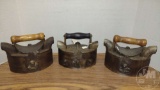 VINTAGE CHARCOAL IRONS; ALL 3