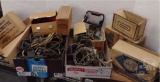 VINTAGE IRON CORDS, HANDLE, CASE, EMPTY BOXES