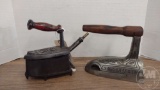 VINTAGE NATURAL GAS IRONS; (1) HOT CROSS, (1) THUR GAS