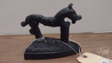 CAST IRON SAD IRON WITH ANIMAL/ HORSE LIKE HANDLE