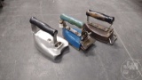 6 VINTAGE ELECTRIC IRONS, 5 WITH OUT CORDS (1) IDEAL,