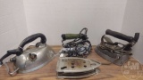 VINTAGE ELECTRIC IRONS; WESTINGHOUSE, SILEX AND SUSSMAN, SOME MISSING CORDS,