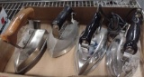 4 VINTAGE ELECTRIC IRONS; (1) SUPER LECTRIC WITH CORD, (1)