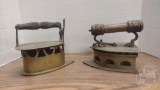 VINTAGE BRASS CHARCOAL IRONS