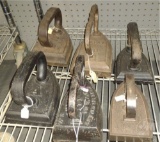 6 ALL METAL SAD IRONS