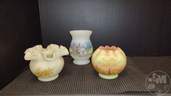 FENTON HAND PAINTED PIECES (3)