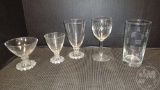 MOST ARE CANDLEWICK GLASSWARE: JUICE, WATER, WINE, & DRINK GLASSES,