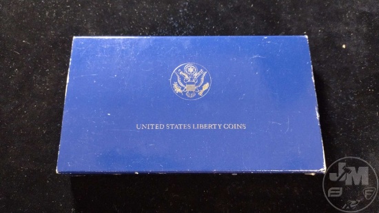 1986 US LIBERTY COIN SET, PROOF SILVER DOLLAR, PROOF HALF