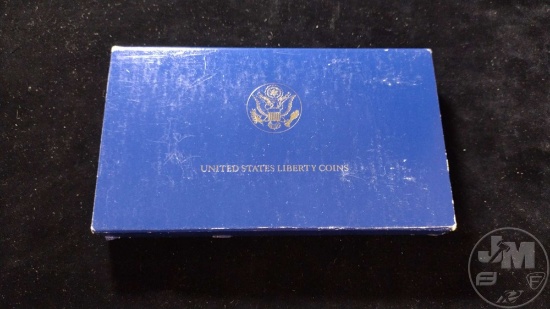 1986 US LIBERTY COIN SET, PROOF SILVER DOLLAR, PROOF HALF