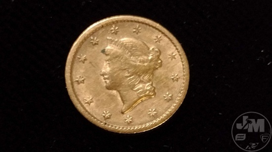 1853 TYPE 1 GOLD US DOLLAR, VF
