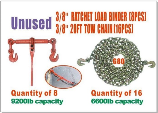 Ratchet Load Binder and Chain Set