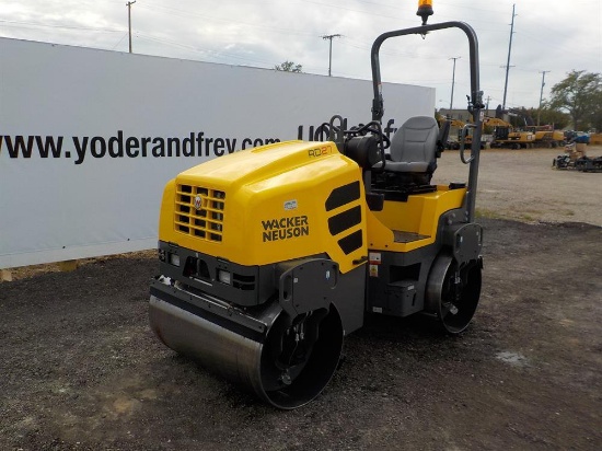 Wacker Neuson RD27-120 Double Drum Vibrating Roller c/w Roll Bar, 47" Drums