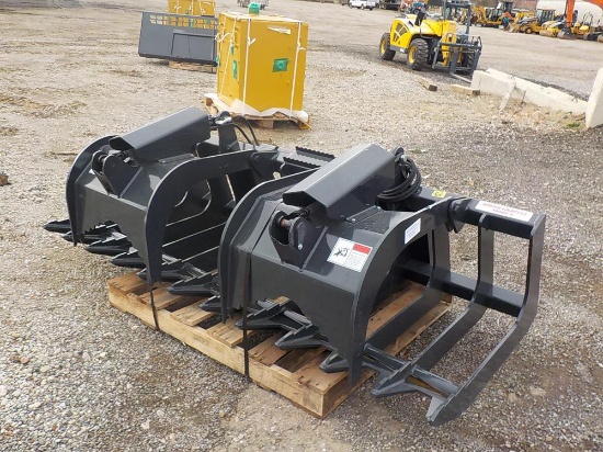 Stout Brush Grapple XHD 84-6 c/w Skidsteer QC, Serial: 8473-01