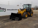 2017 CAT 908M Wheeled Loader c/w Bucket, Forks, A/C, Serial: CAT0908Mxxxxxx