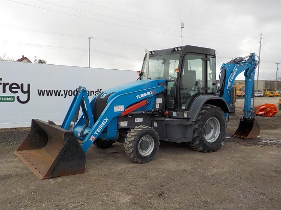 2015 Terex TLB840R 4WD Turbo Backhoe Loader, Enclosed Cab, Hydraulics, Aux.