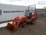 Kubota BX25D 4WD Utility Tractor c/w Front Loader, Bucket, BT601  Backhoe A