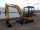 2012 CAT 302.5C Mini Excavator, Cab, Rubber Tracks, Backfill Blade, Swing B