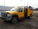 2006 Ford 550 4x4 Service Truck, Single Cab, 6.0 Diesel Engine, Automatic T