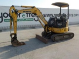 2009 Komatsu PC27MR-2 Mini Excavator, Rubber Tracks, Canopy, Swing Boom, Ba