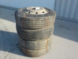 255/70/22.5 Tires c/w Rims (4 of) Serial: 10141-173