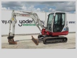 2011 Takeuchi TB235 Mini Excavator, Cab, Rubber Tracks, Backfill Blade, Swi