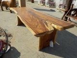8' Long Teak Wood Slab Table, 3