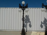 Aluminum Horse Lamps on Posts, c/w 5 Lights
