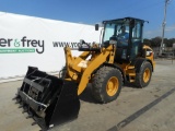 2018 CAT 908M Rubber Tired Loader, Cab, QC c/w Joystick Controls, Bucket &