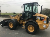 2018 CAT 908M Rubber Tired Loader, Cab, QC c/w Joystick Controls, Bucket &