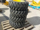 10-16.5 Skidsteer Tires on Rims to suit New Holland, John Deere, CAT (4 of)