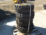 Pallet of 10-16.5 Tires and Rims to suit CAT Skidsteer (4 of)