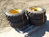 Pallet of 10-16.5 Tires and Rims to suit CAT Skidsteer (4 of)