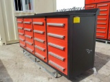 7' Work Bench/Tool Cabinet c/w 20 Drawers